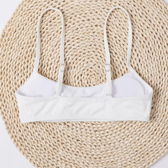 White Ribbed Bikini Top - Picture 2 of 4